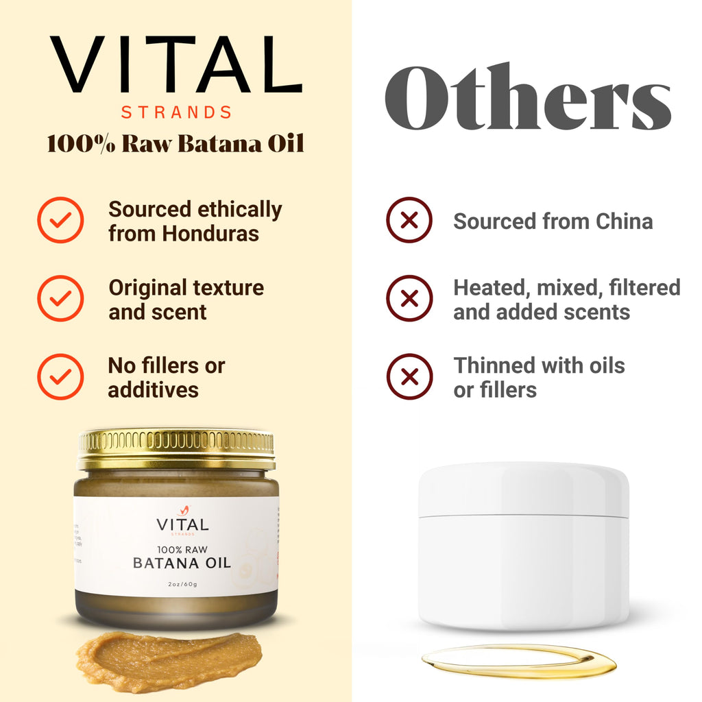 100 Percent Organic Raw Batana Oil for Hair Growth All Hair Types 2oz Glass Jar