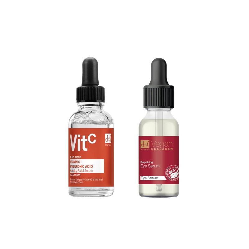 Vitamin C and Hyaluronic Acid Anti-Ageing Facial Serum with Vegan Collagen Eye Treatment