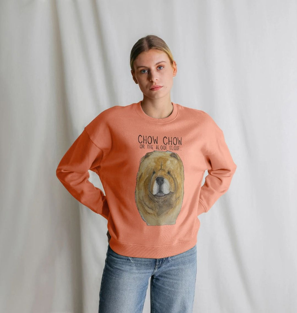 Red Chow Chow Oversized Sweatshirt for Women
