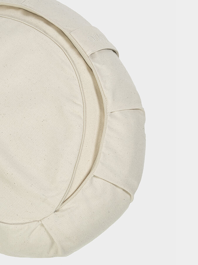 Organic Cotton Crescent Lotus Zafu Buckwheat Meditation Cushion