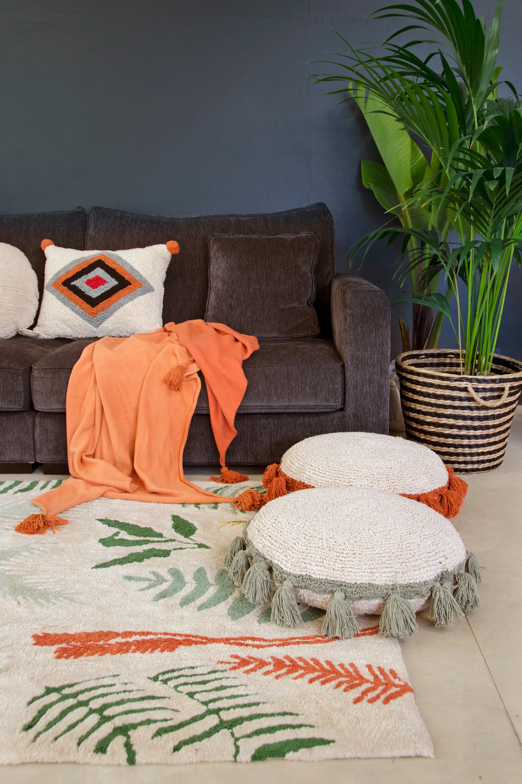 Refresh Your Space with the Tropical Charm of Our 100% Cotton Rug - Eco-Friendly & Artisan Crafted by Lorena Canals at www.brixbailey.com