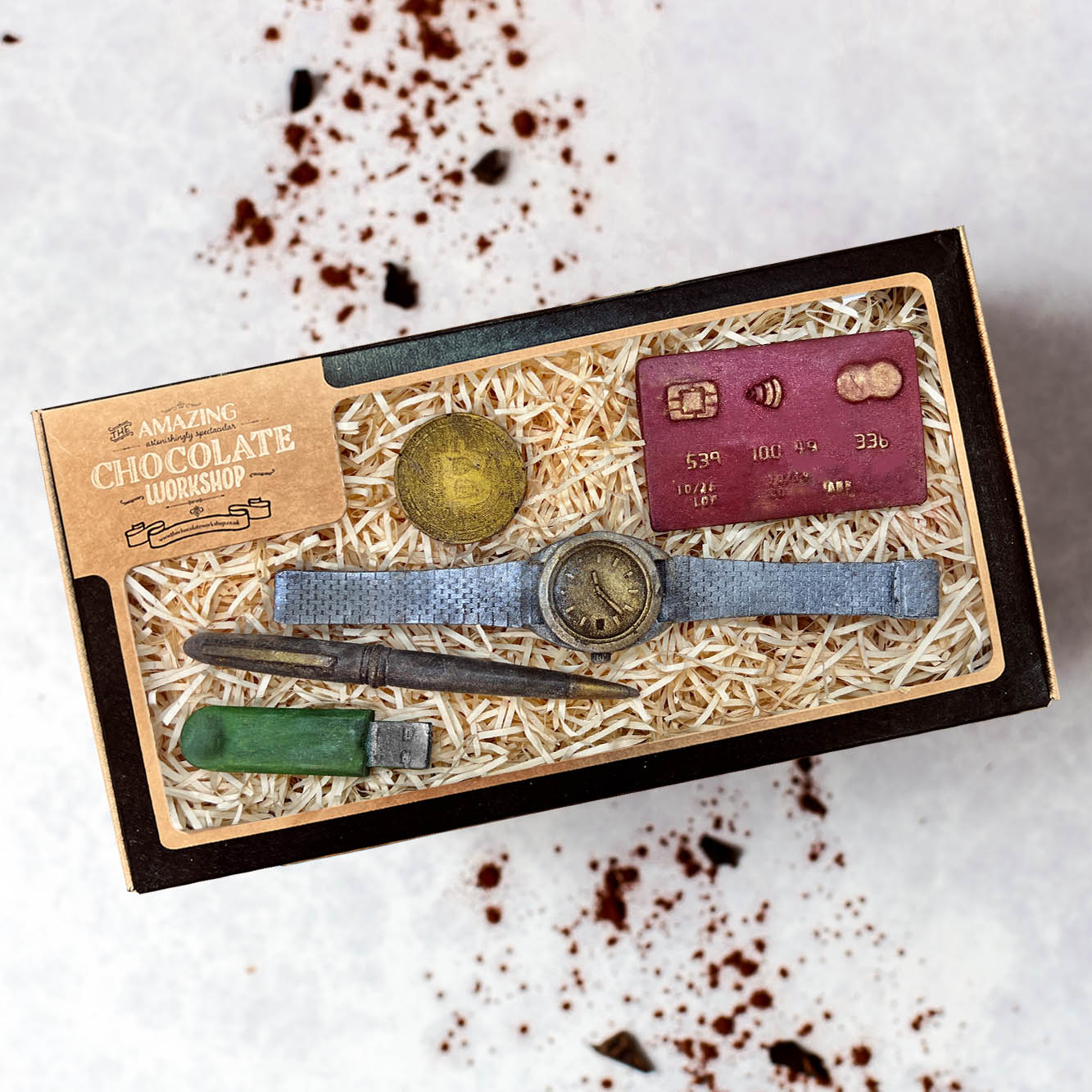 Business and Money Gift Set with Chocolate Bitcoin Credit Card Watch Pen and USB