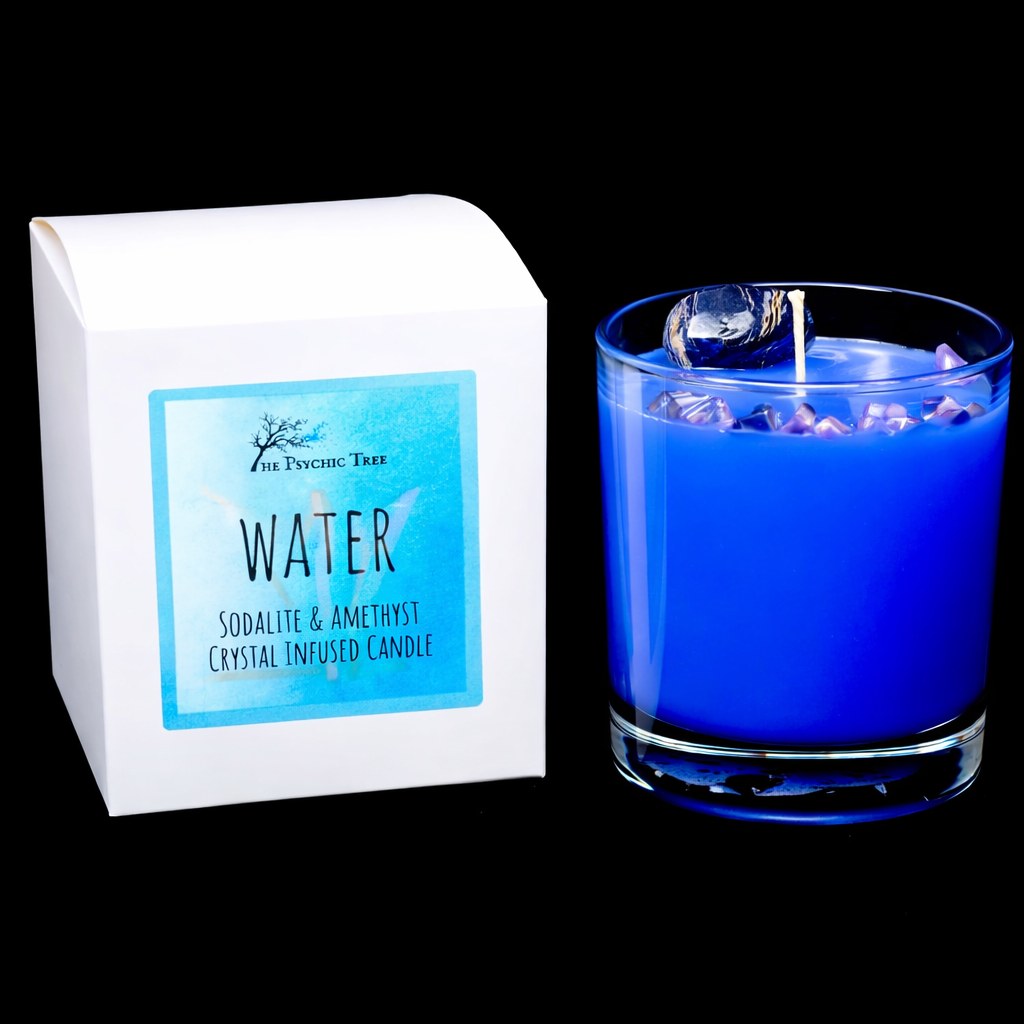Water Elements Crystal Infused Scented Candle