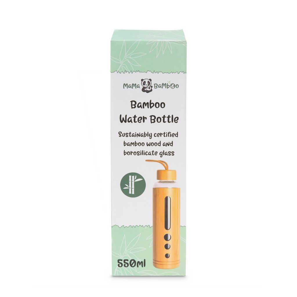 Bamboo Water Bottle with Glass Flask 550ml