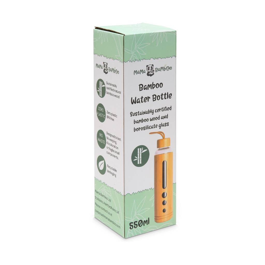 Bamboo Water Bottle with Glass Flask 550ml