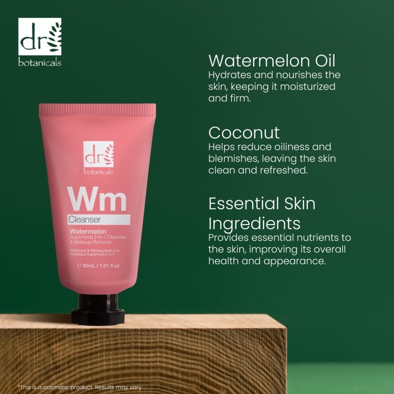 Watermelon Superfood 2 in 1 Cleanser and Makeup Remover 30ml