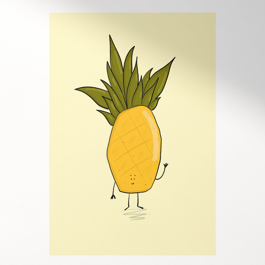 Waving Pineapple Art Print