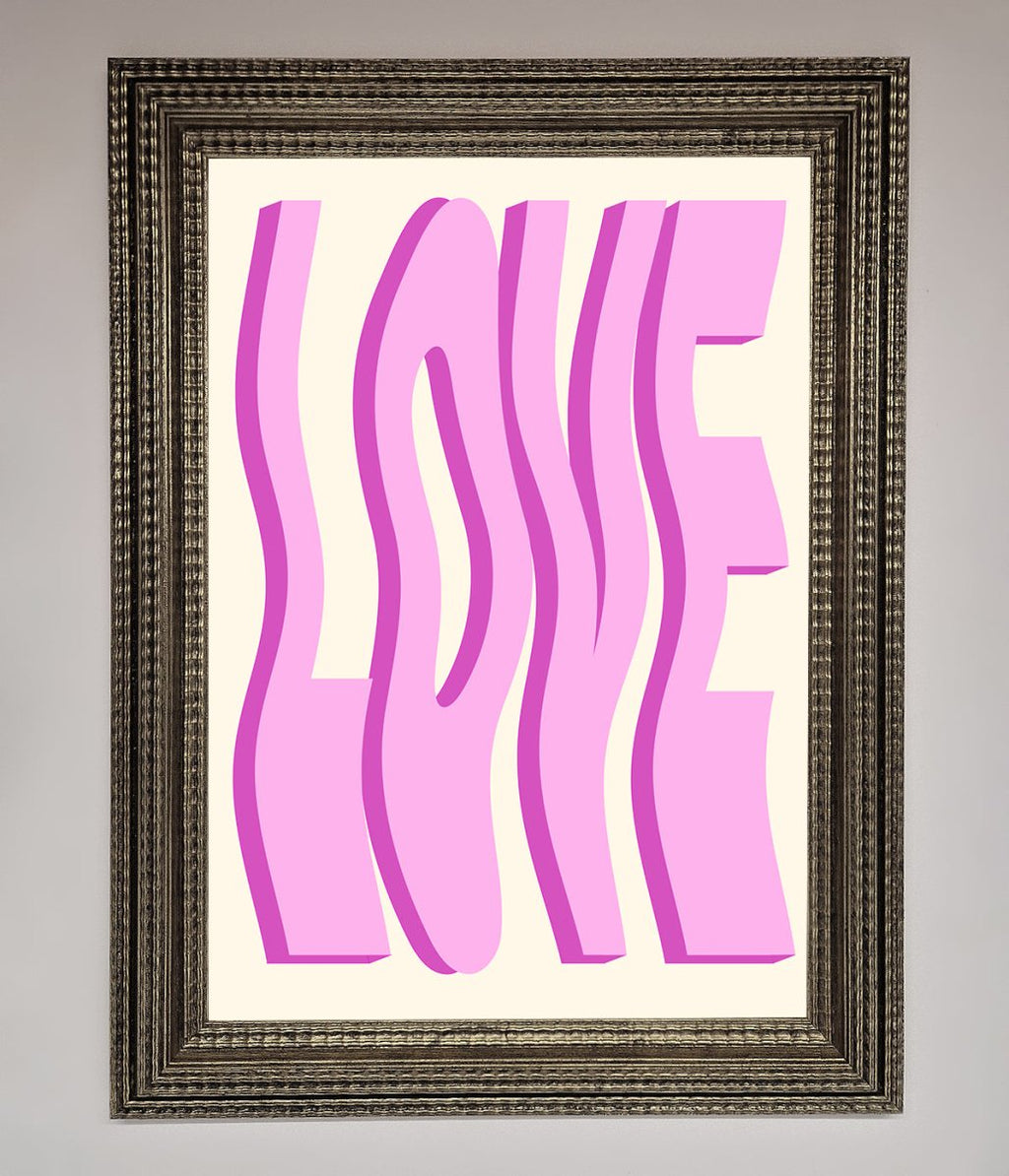 Wavy Love Pink Framed Poster