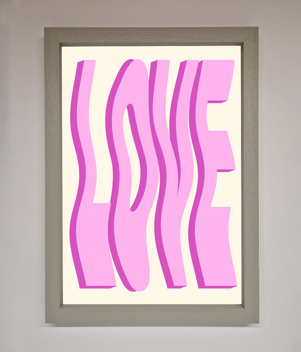 Wavy Love Pink Framed Poster