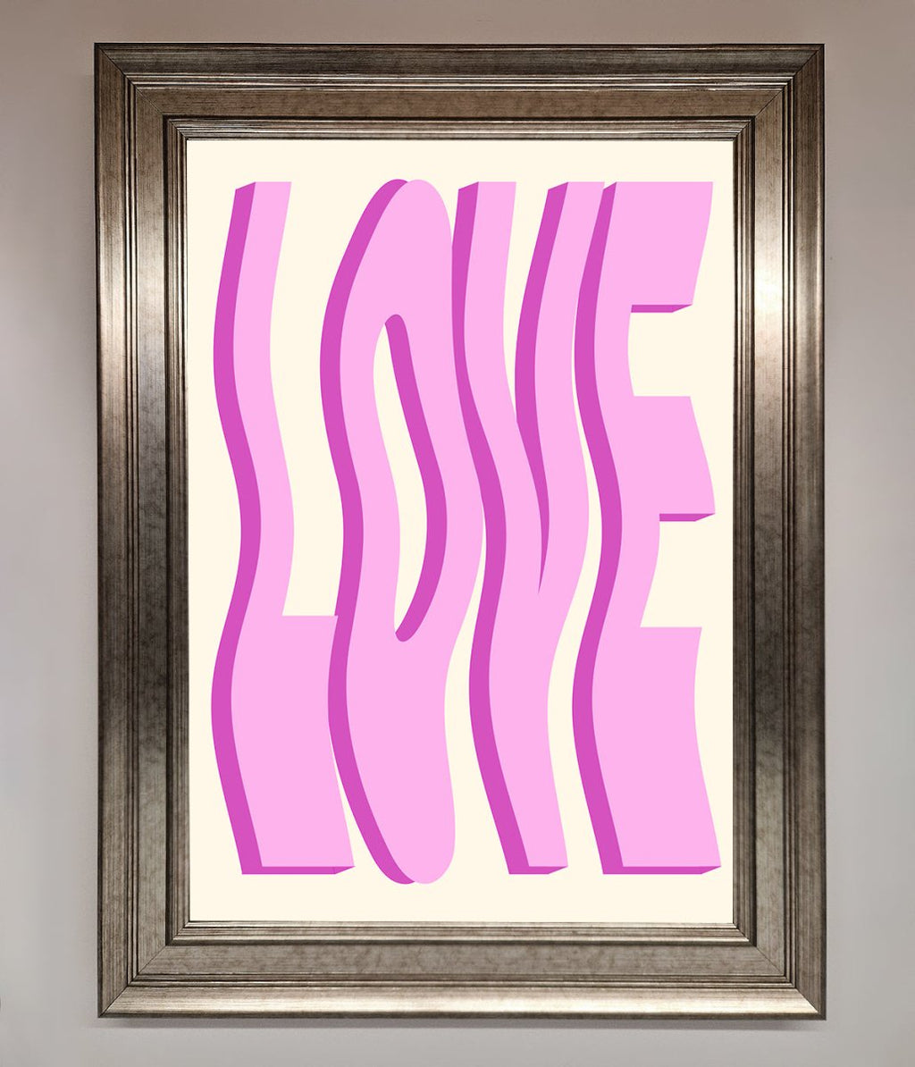 Wavy Love Pink Framed Poster