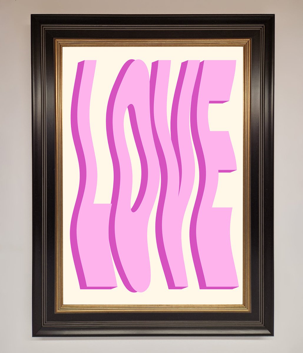 Wavy Love Pink Framed Poster