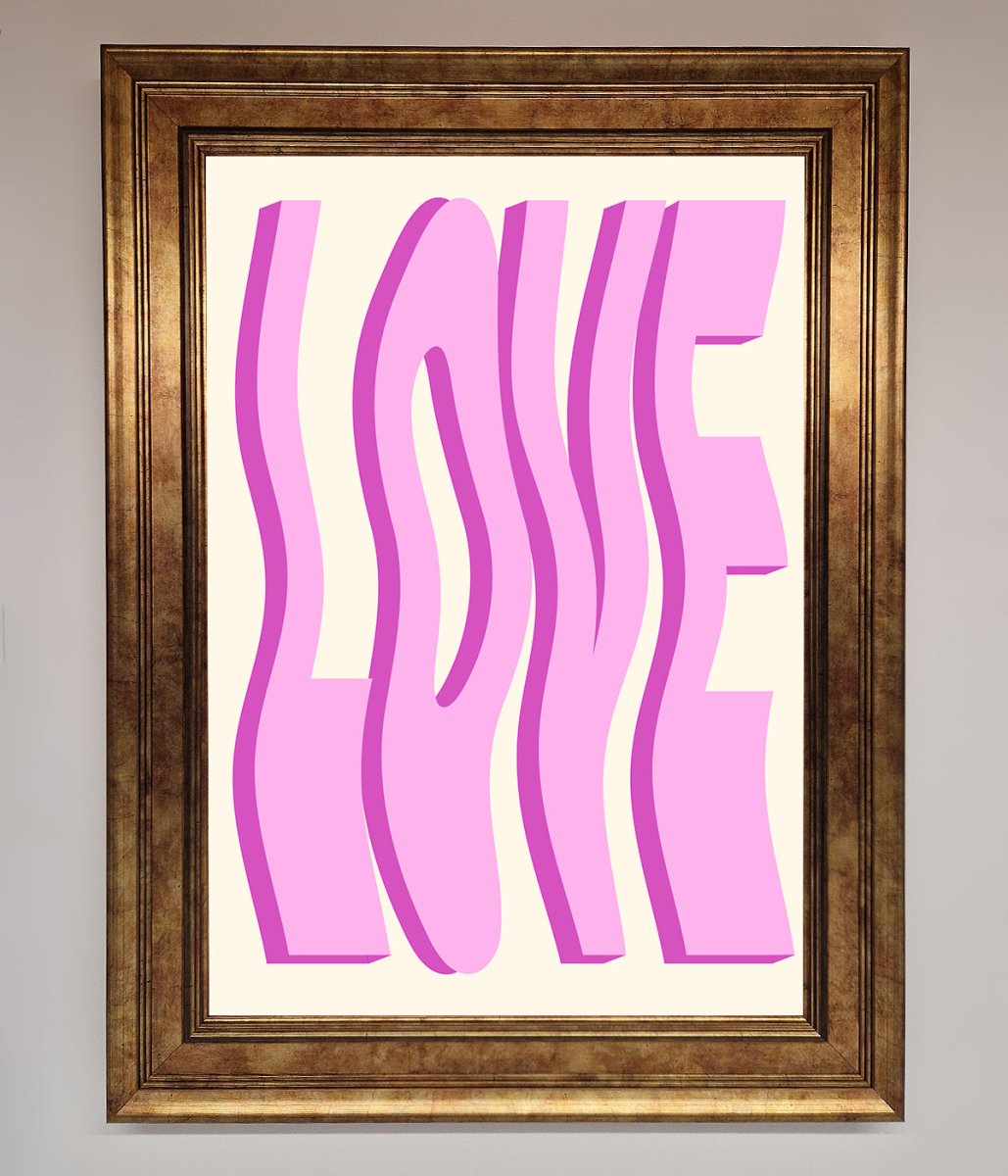 Wavy Love Pink Framed Poster