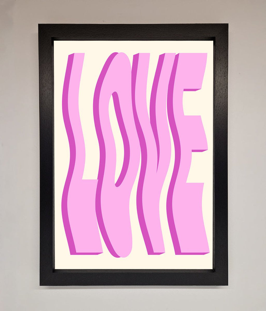 Wavy Love Pink Framed Poster