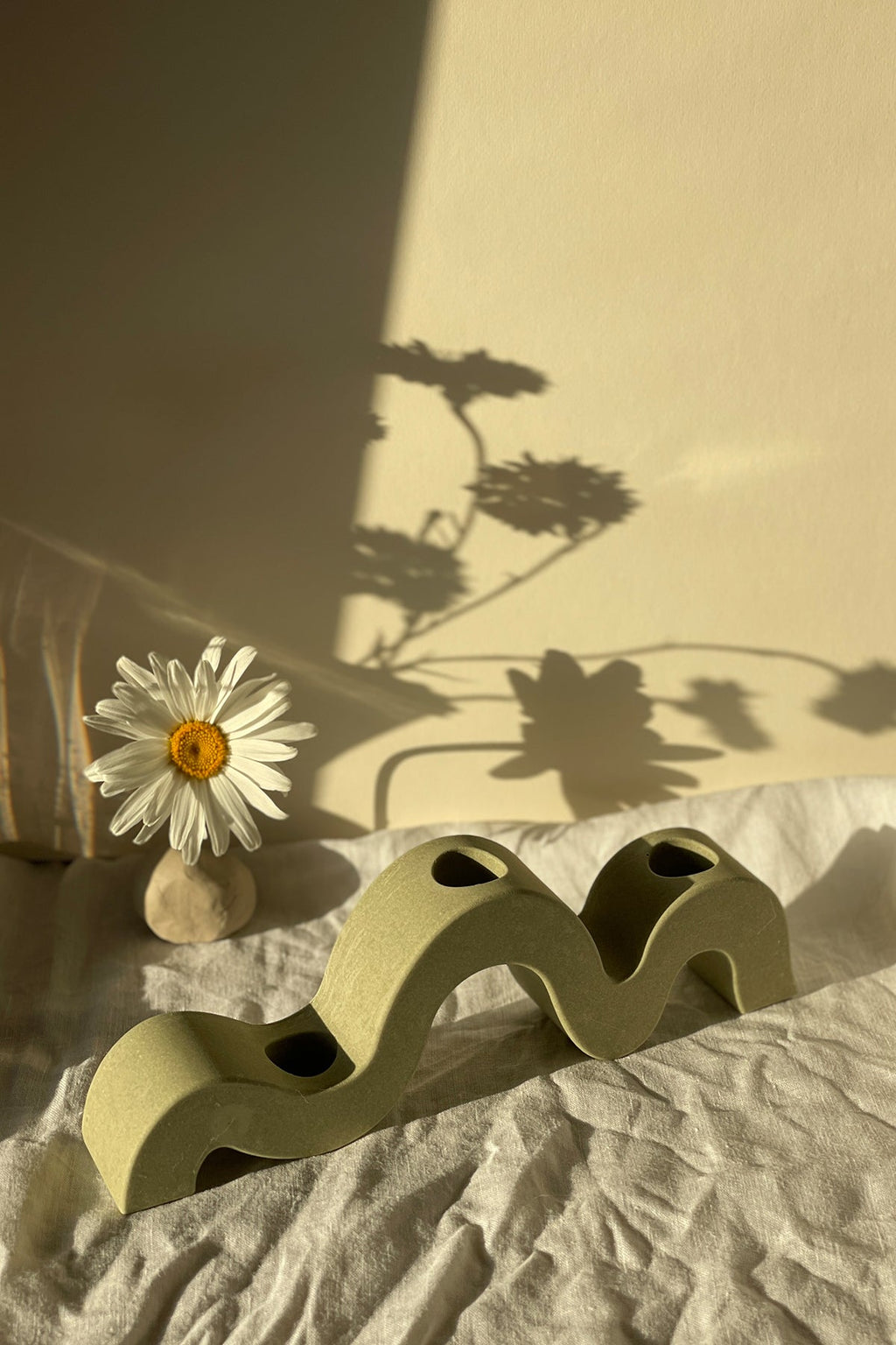 Wavy Concrete Candle Stick Holder