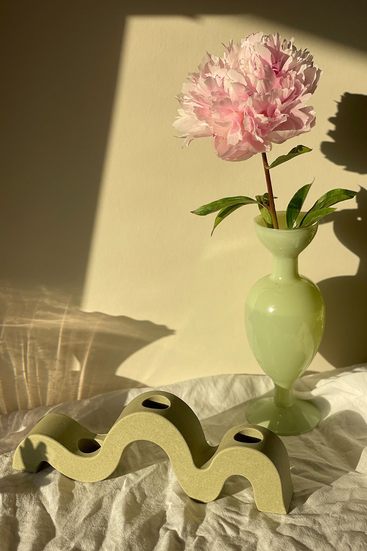 Wavy Concrete Candle Stick Holder