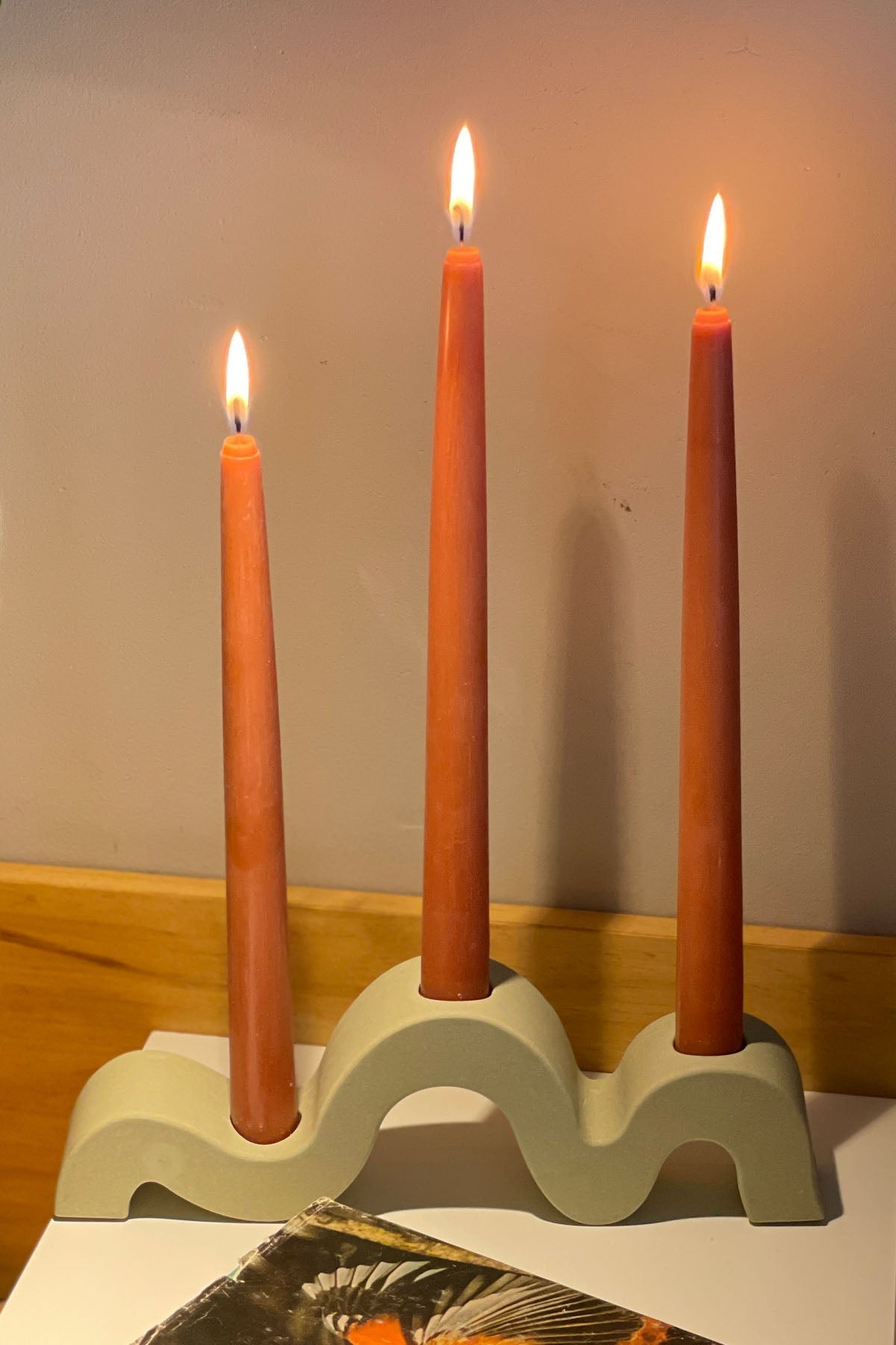 Wavy Concrete Candle Stick Holder