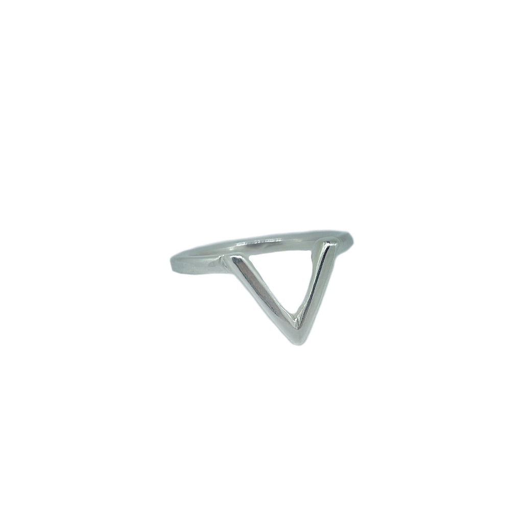 Sterling Silver Deep V Ring