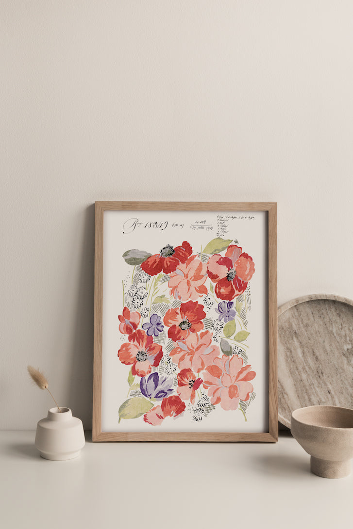 Bloomsbury Blooms Vintage Archive Poster Print
