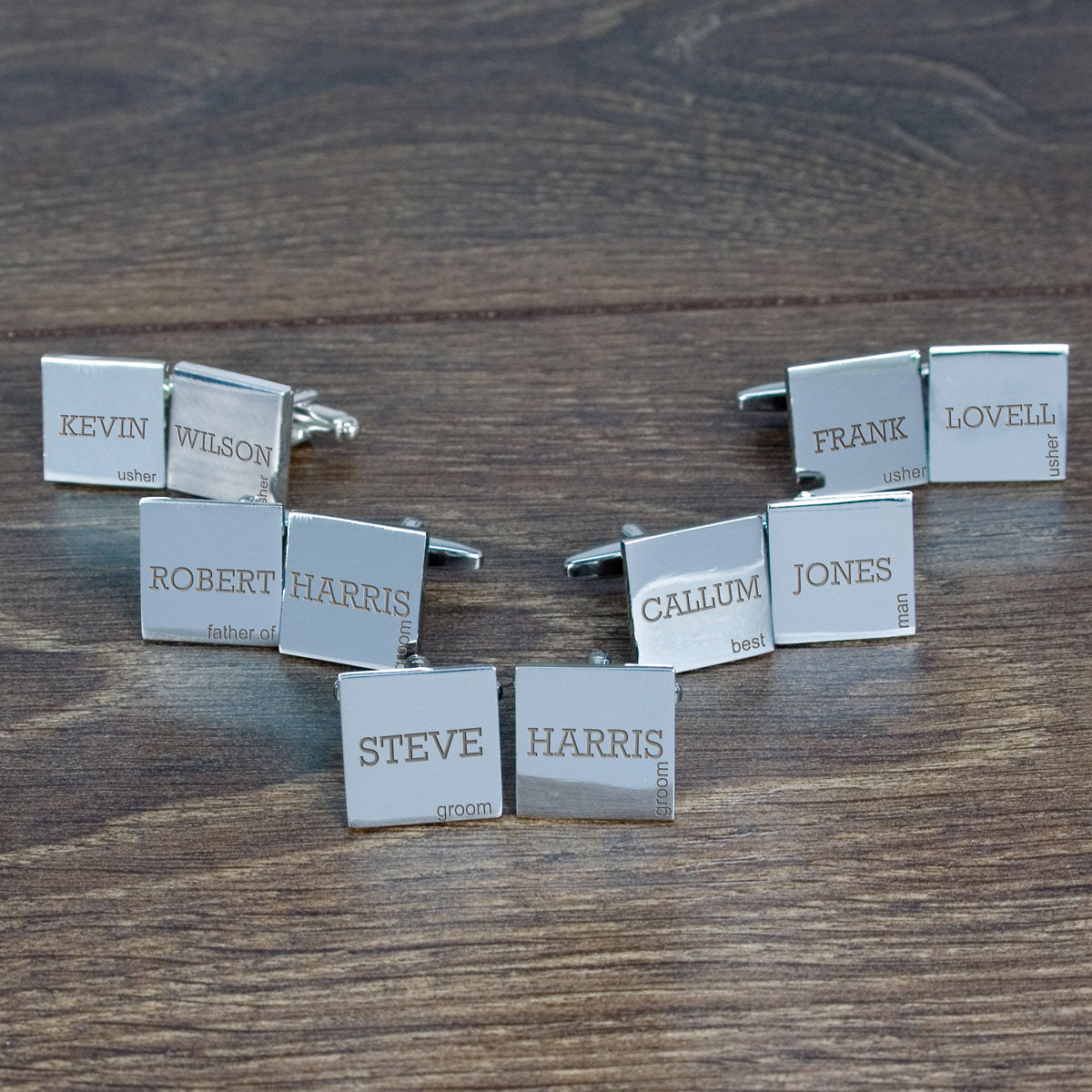 Personalised Wedding Group Cufflinks Set of 5
