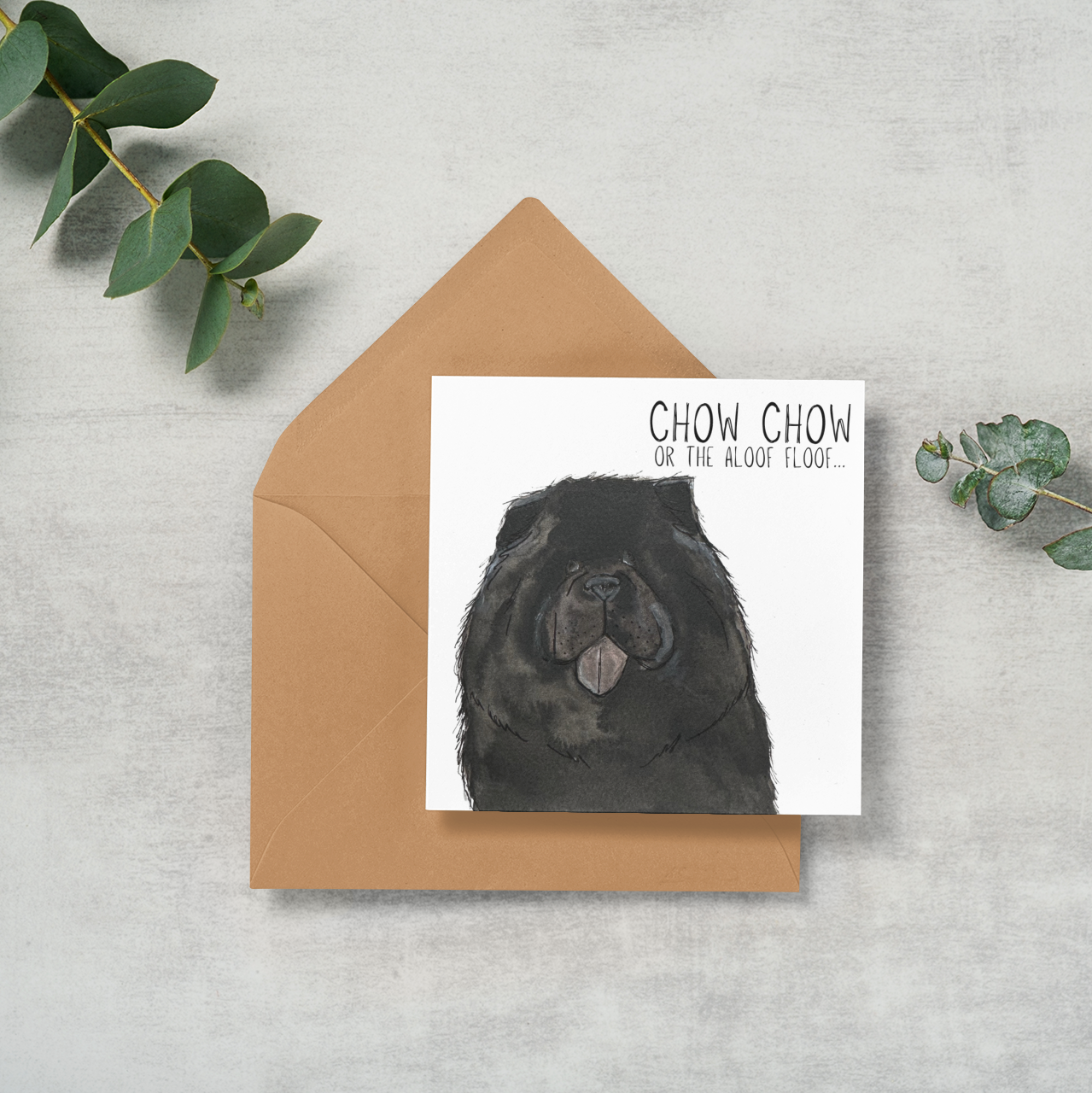 Send Some Floofy Love Black Chow Chow Greeting Card