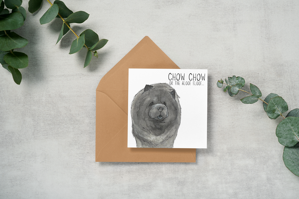 Blue Chow Chow Aloof Floof Greeting Card