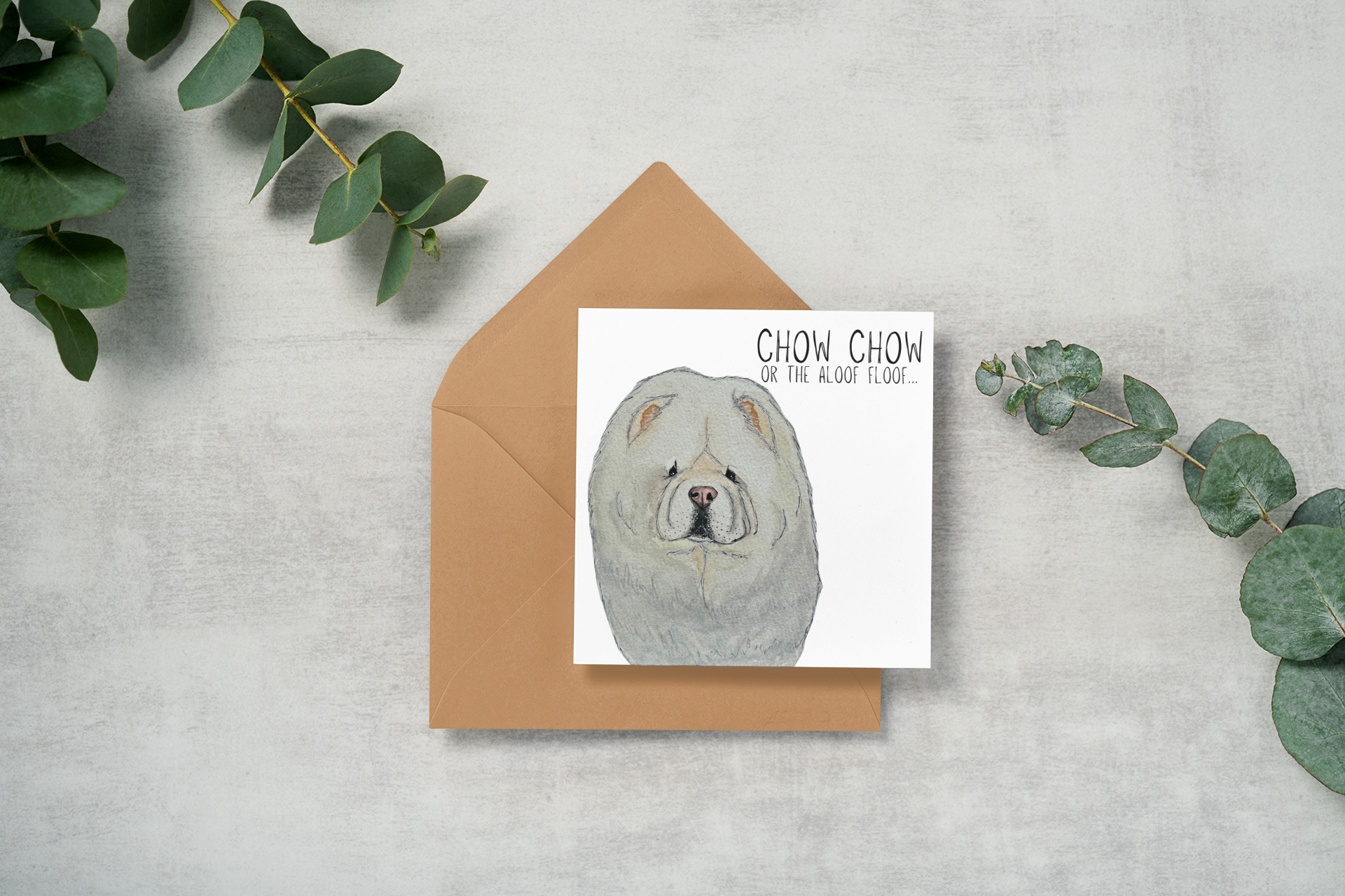 Cream Chow Chow Greeting Card Send Some Floofy Love
