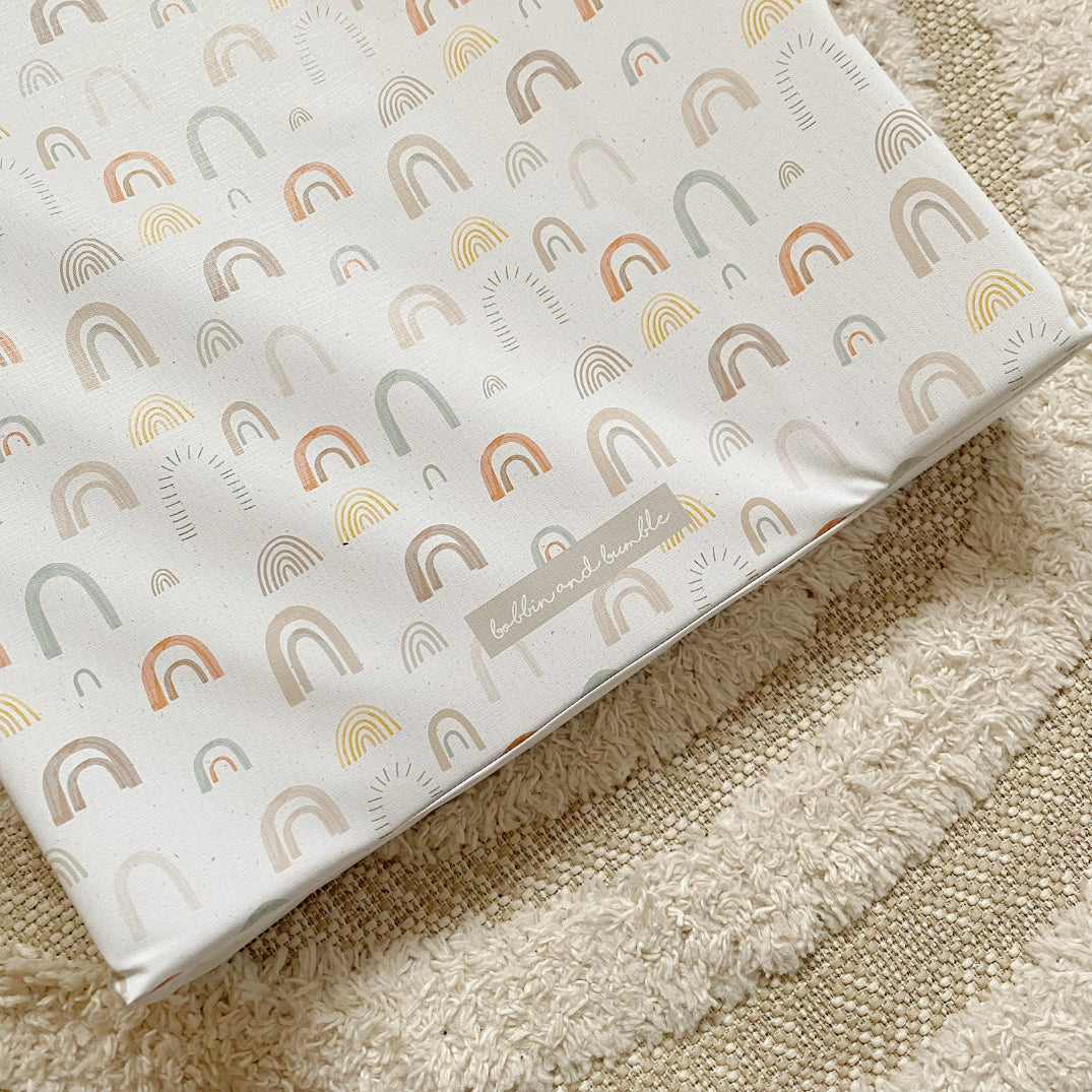 Anti-Roll Wedge Changing Mat - Unisex Abstract Rainbow