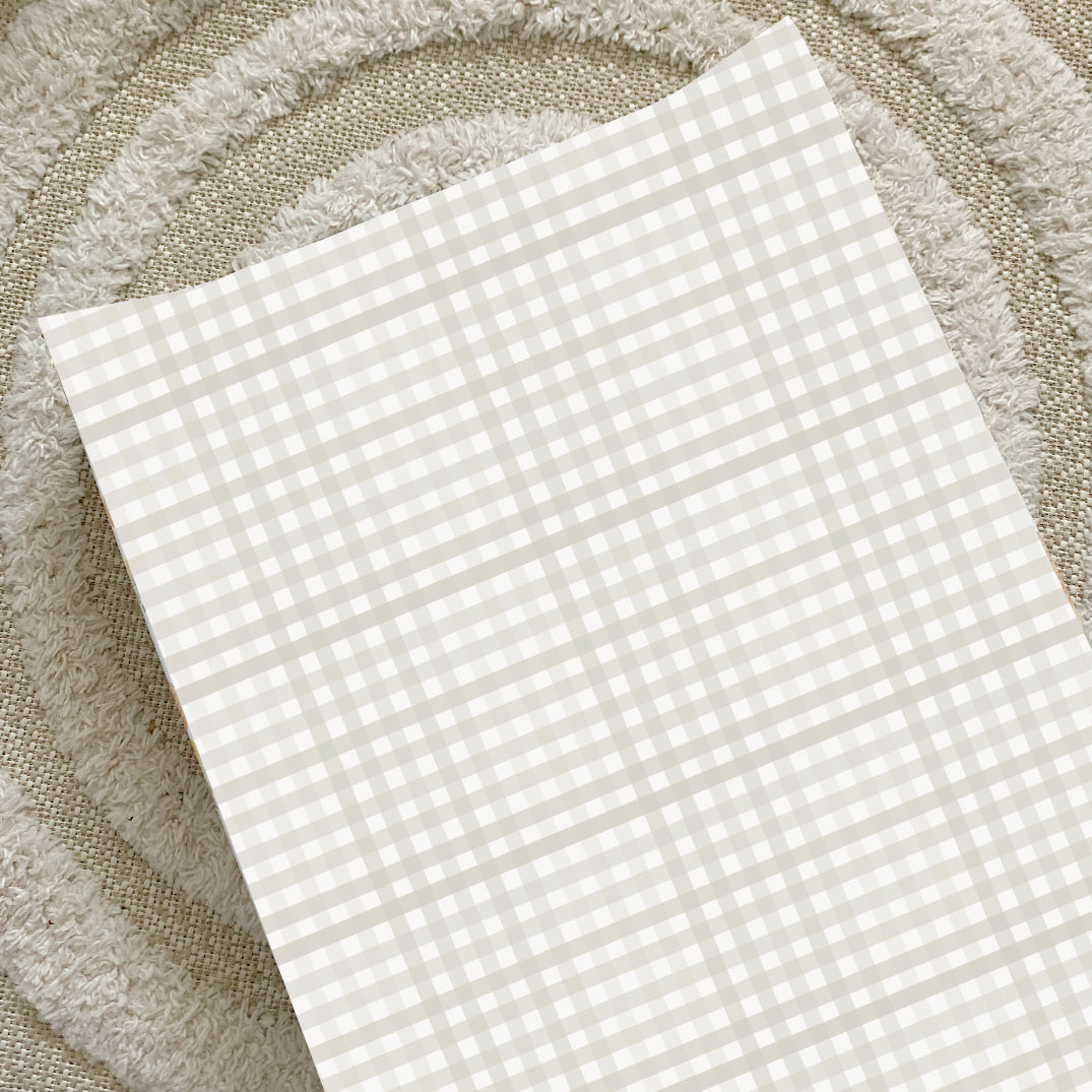 Anti-Roll Wedge Changing Mat - Beige Cream Gingham