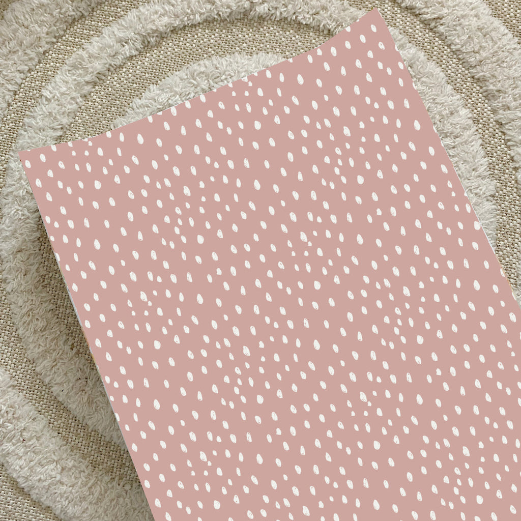 Anti-Roll Wedge Changing Mat - Dusky Pink Spotty Print