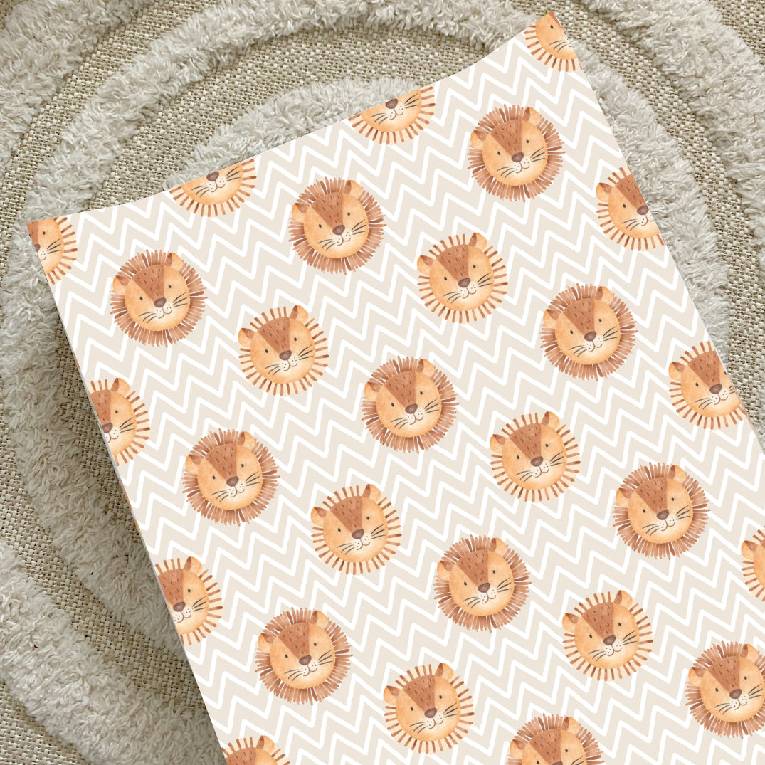 Anti-Roll Wedge Changing Mat - Lion Print