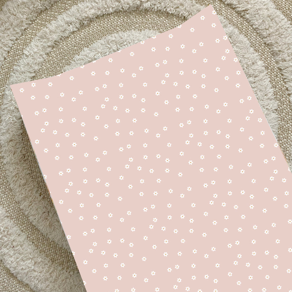 Anti-Roll Wedge Changing Mat - Pink Daisy Print
