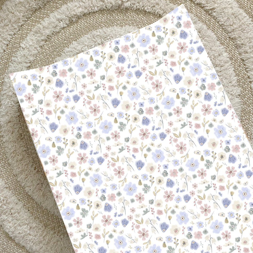 Anti-Roll Wedge Changing Mat - Lilac Wildflowers