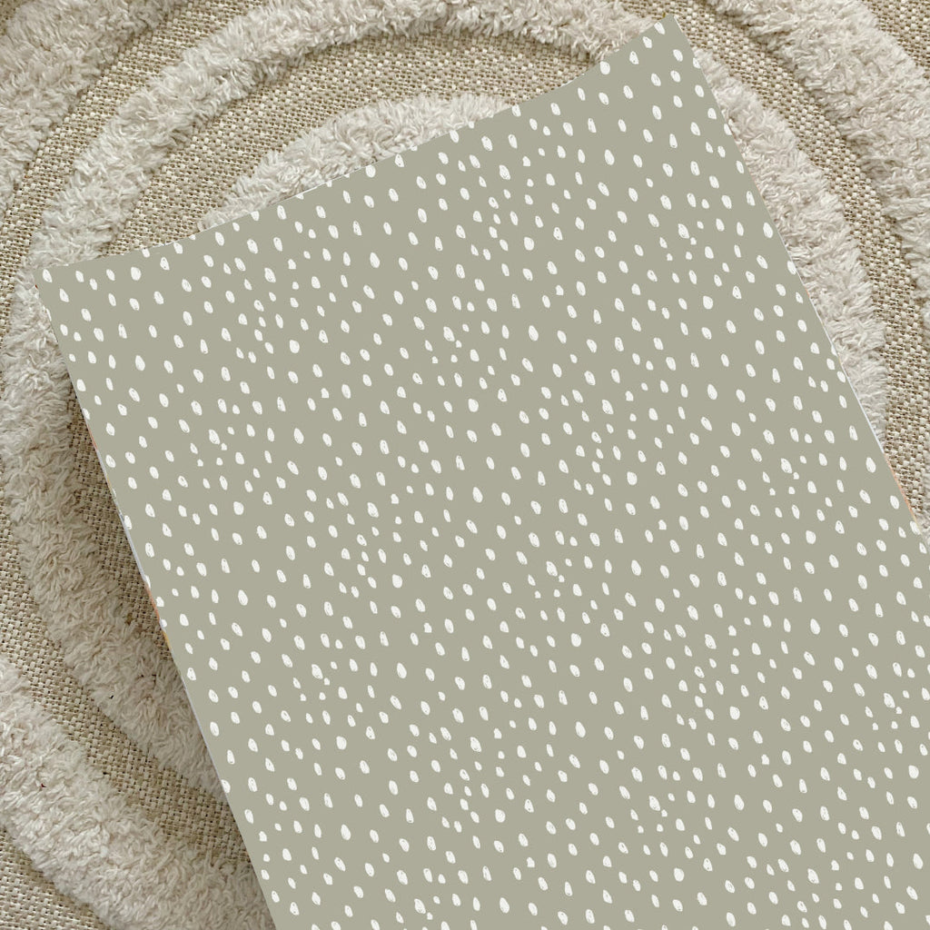 Anti-Roll Wedge Changing Mat - Sage Green Spotty Print