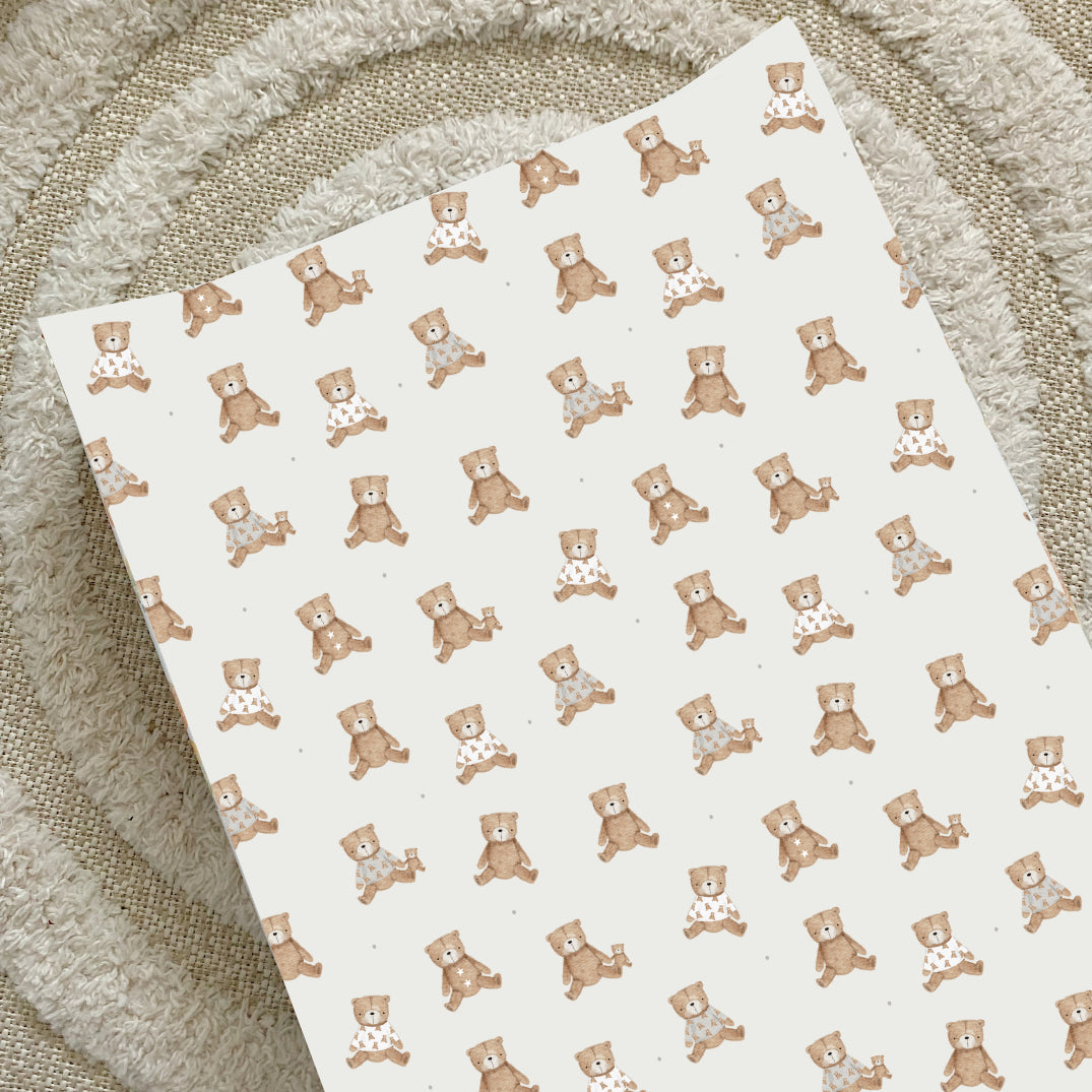 Anti-Roll Wedge Baby Changing Mat - Teddy Bears print