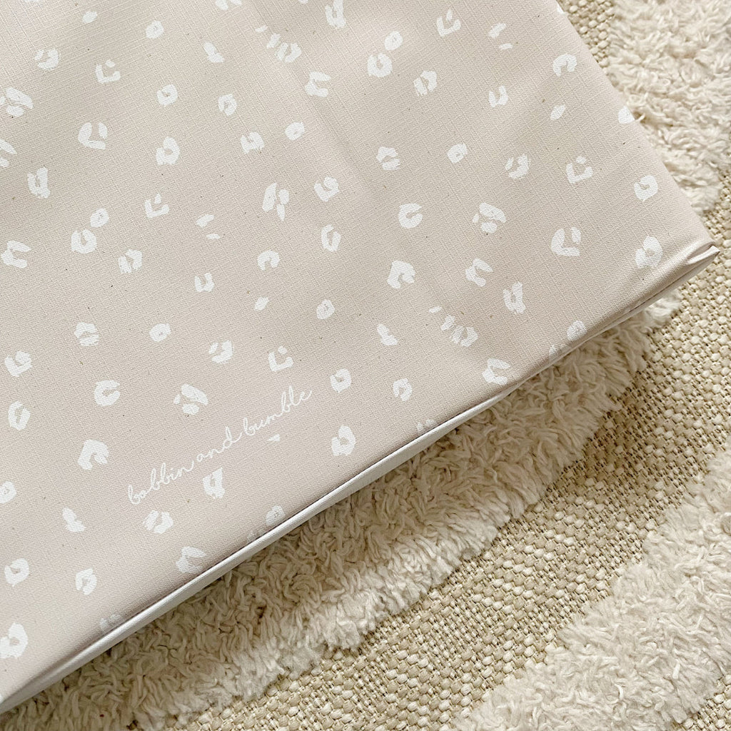 Anti-Roll Wedge Baby Changing Mat - Sand Animal Print