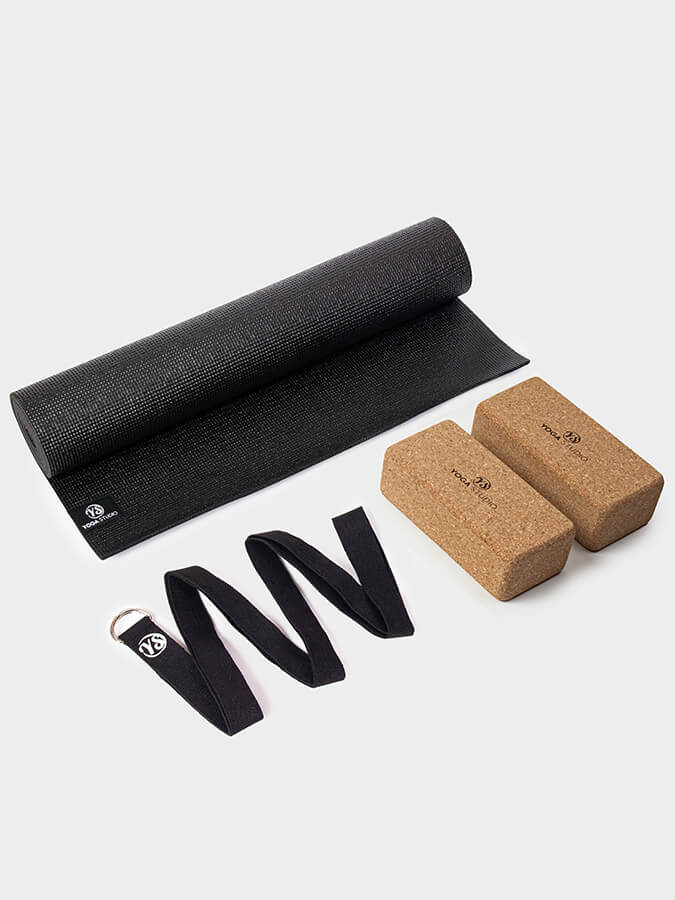 Starter Cork Yoga Set with Mat Blocks and Strap