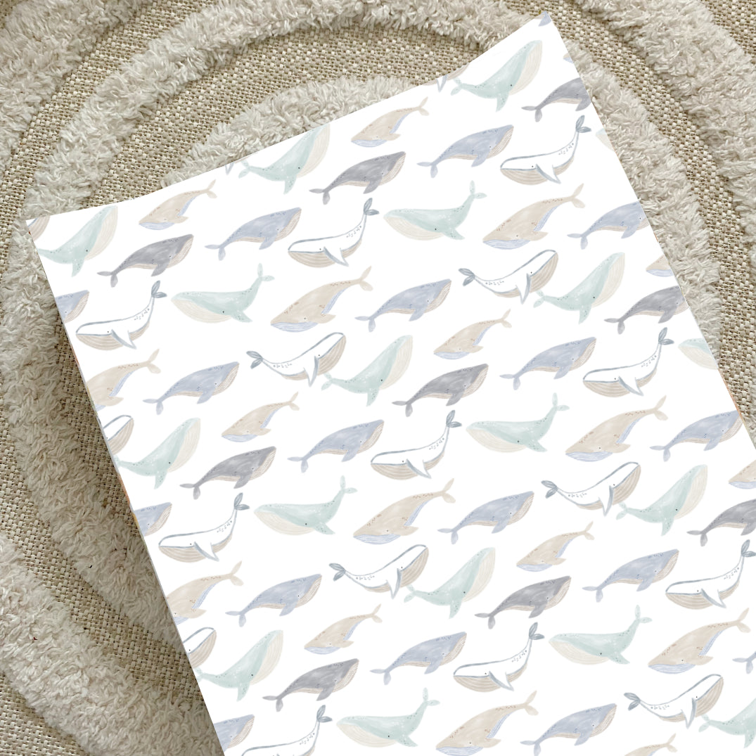 Anti-Roll Wedge Changing Mat - Whale Print