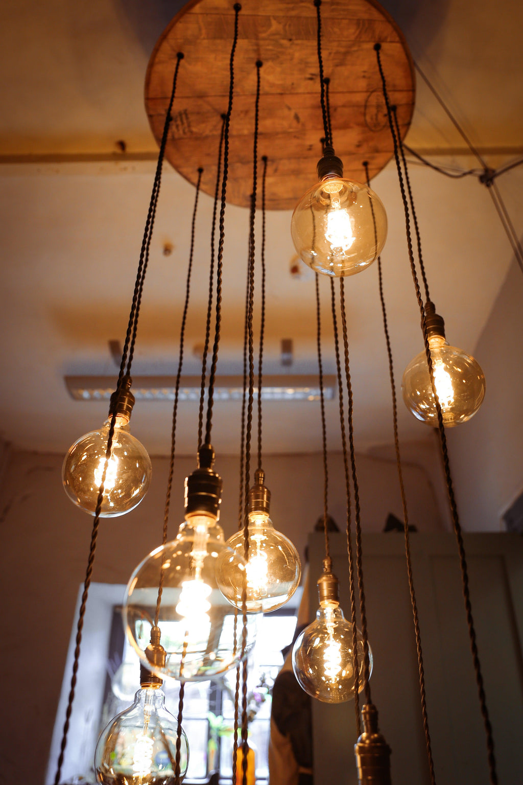 Whiskey Barrel Cascade Chandelier with 15 Lamp Holders
