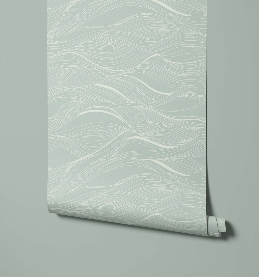 Whisper Abstract Wavy Line Wallpaper
