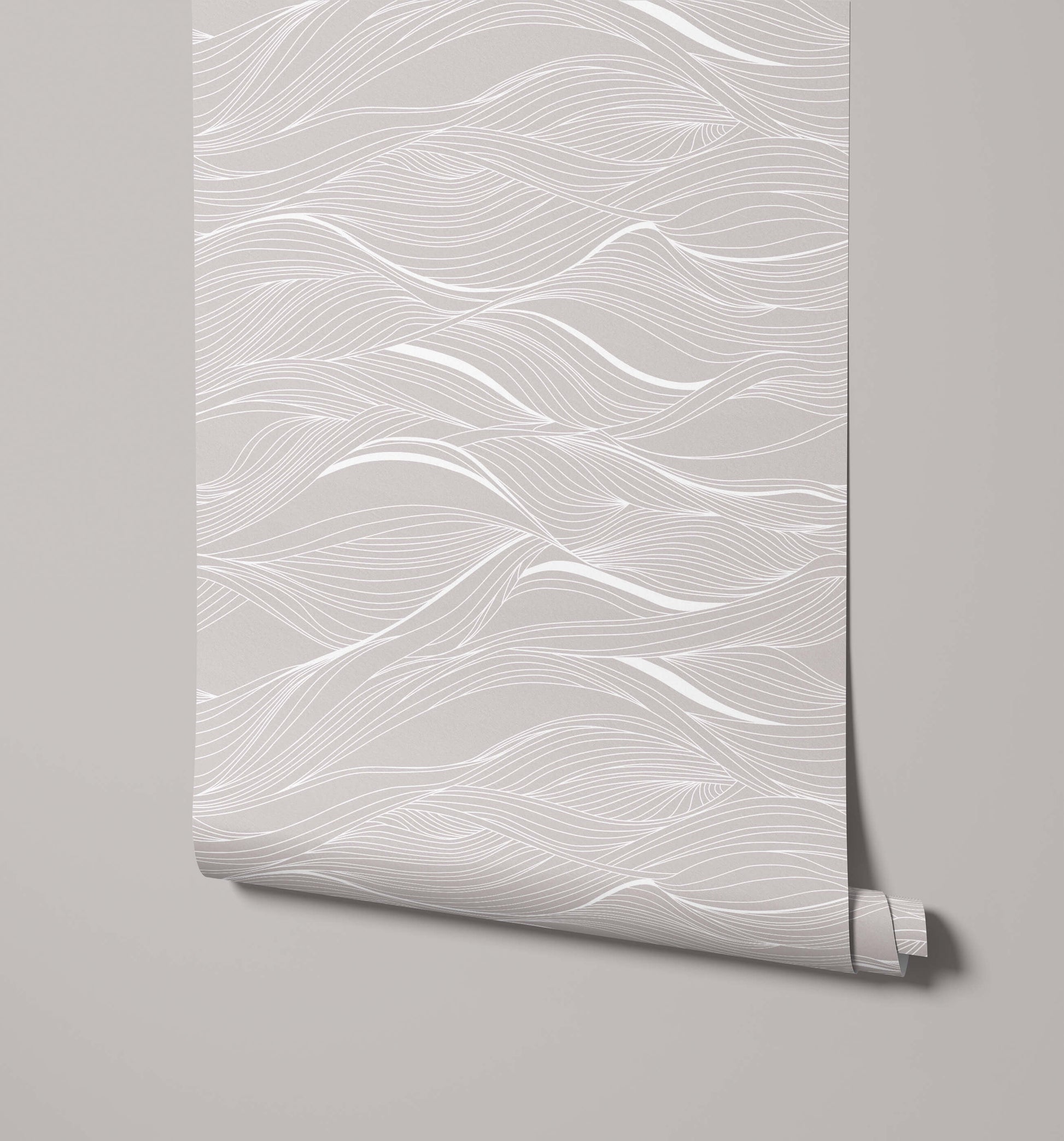 Whisper Abstract Wavy Line Wallpaper