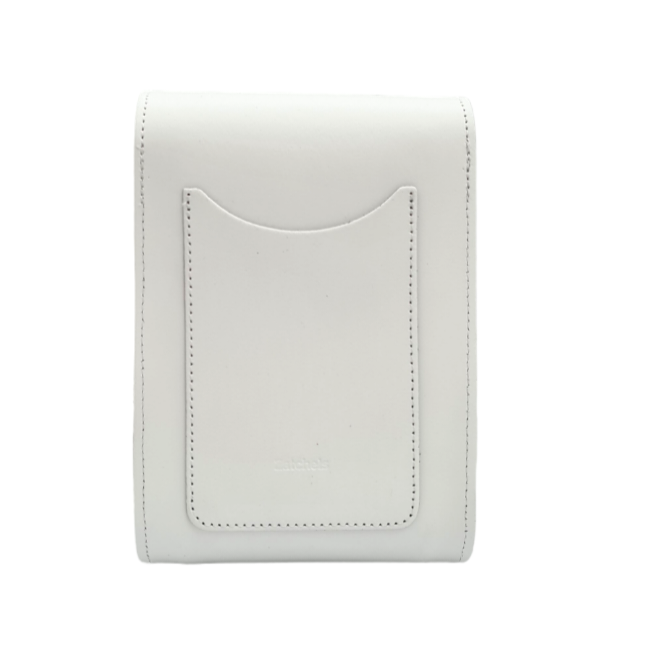 Handmade Leather Festival Phone Bag in White