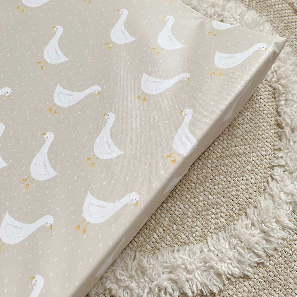 Anti-Roll Wedge Baby Changing Mat - Splash Goose print