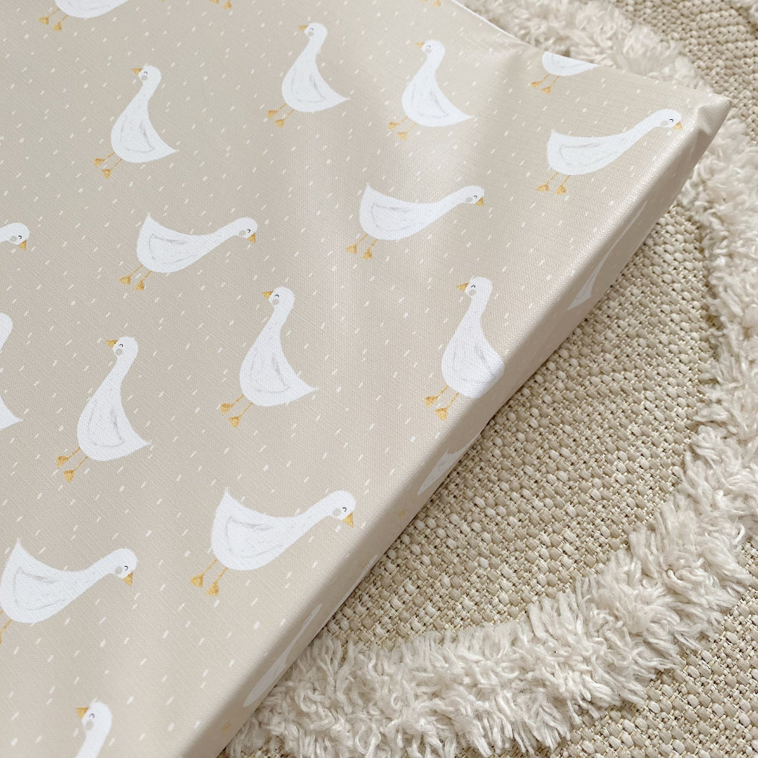 Anti-Roll Wedge Baby Changing Mat - Splash Goose print
