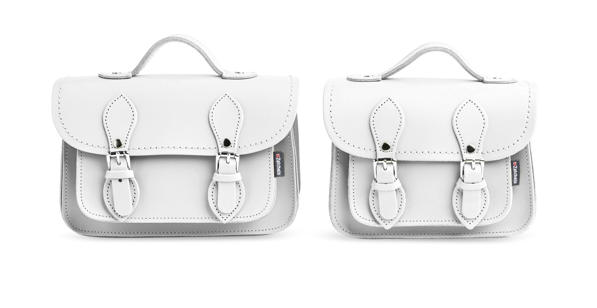 Handmade Leather Micro Satchel in White
