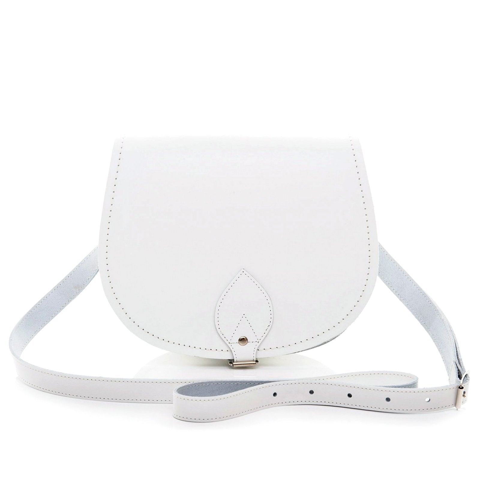 Handmade Leather Saddle Bag in White