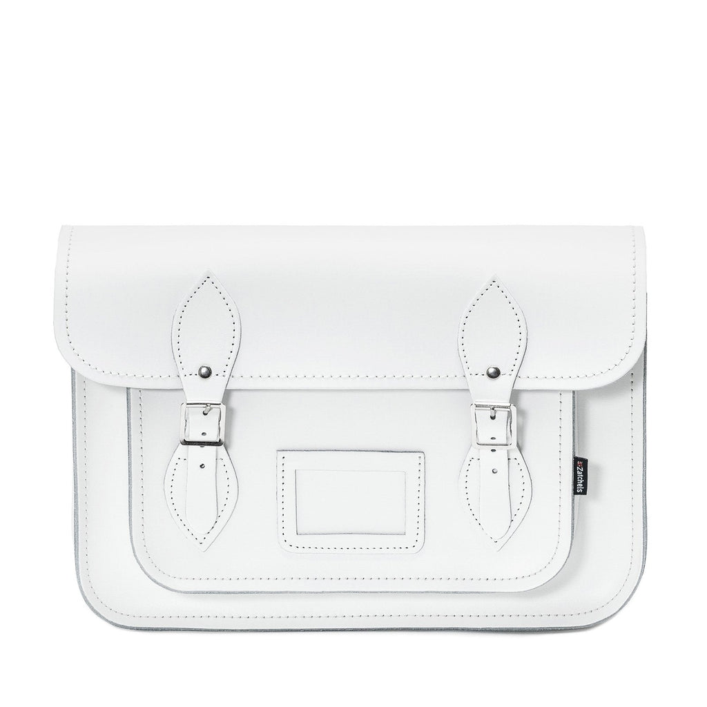 Handmade Leather Satchel in White