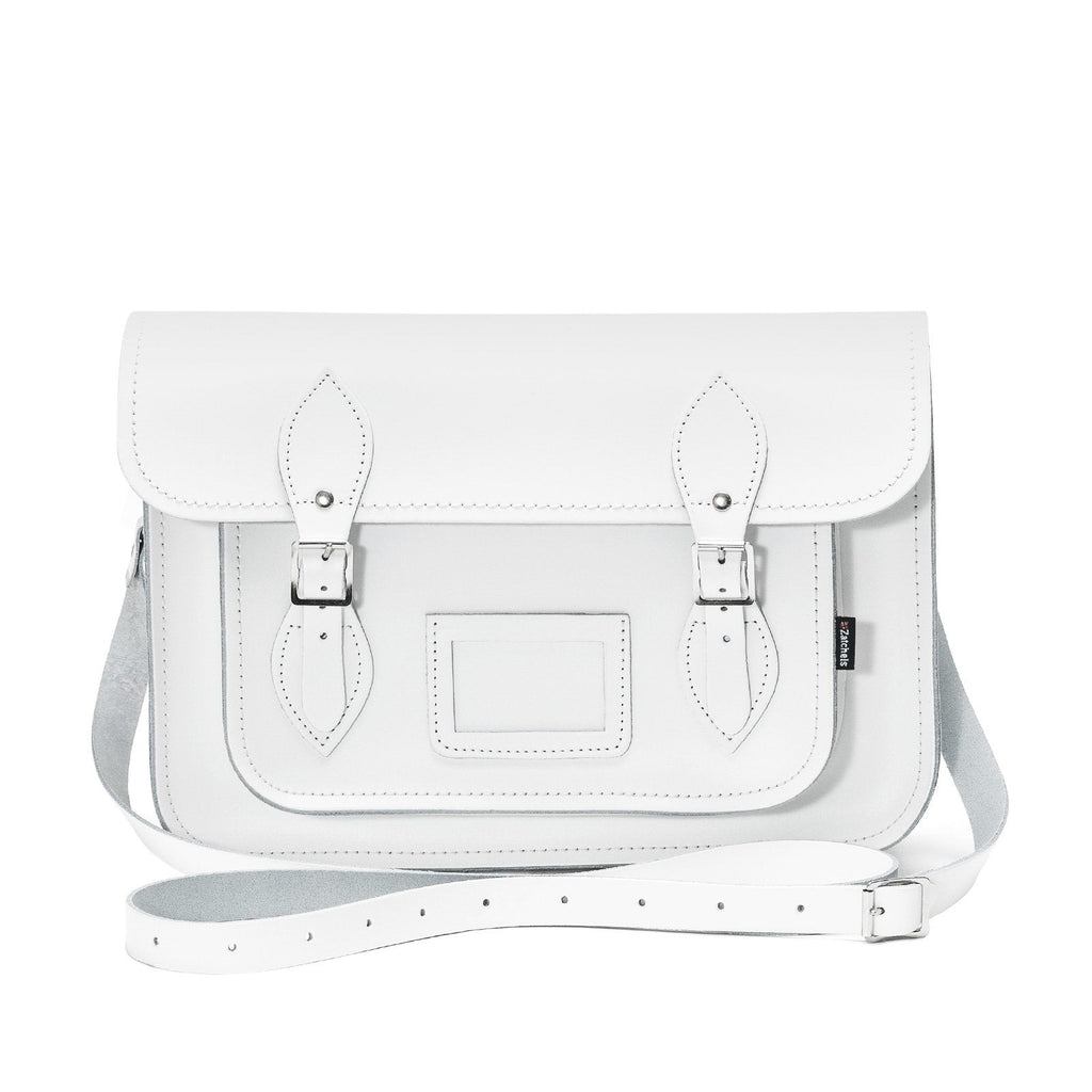 Handmade Leather Satchel in White