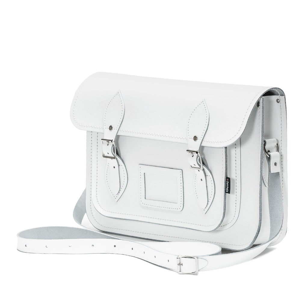 Handmade Leather Satchel in White