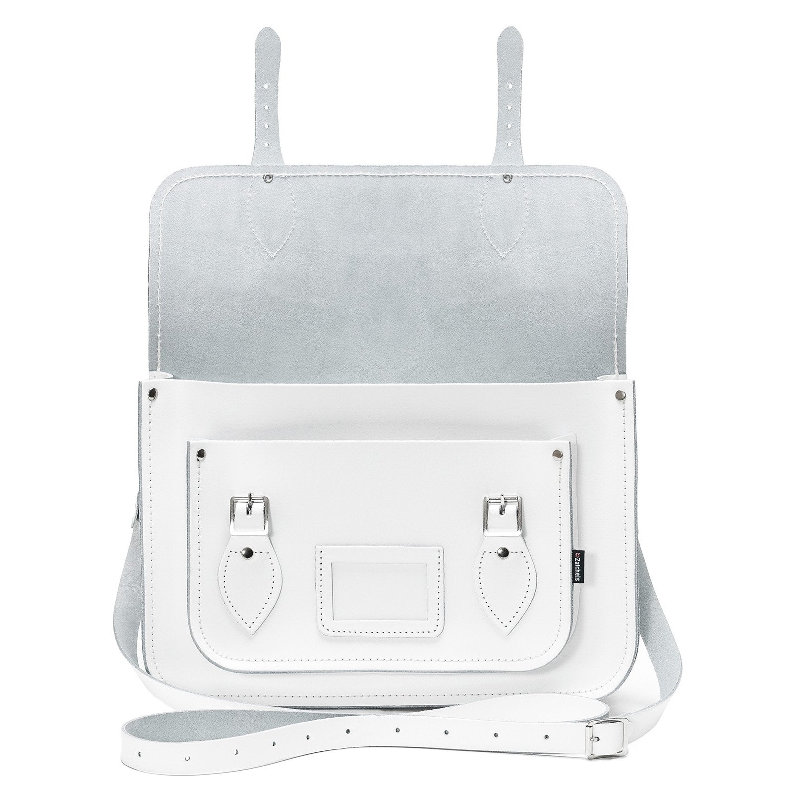 Handmade Leather Satchel in White