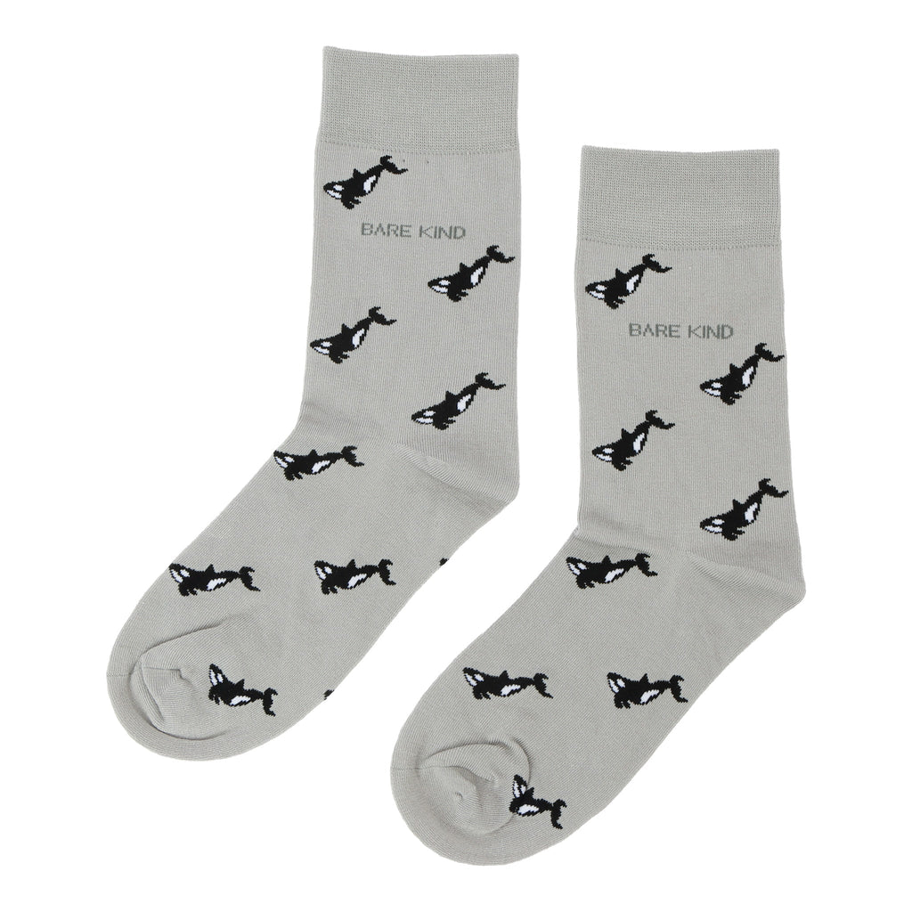 Save the Orca Small Motif Socks in Grey